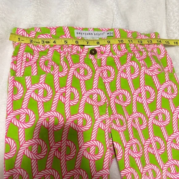 Gretchen Scott Designs Size Small Pink & Green Patterned Trouser Pants - Picture 7 of 10